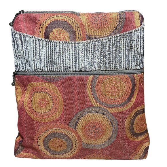 Maruca Spree Bag Jacquard Circle Handmade Orange Abstract Crossbody High Quality - Picture 4 of 9